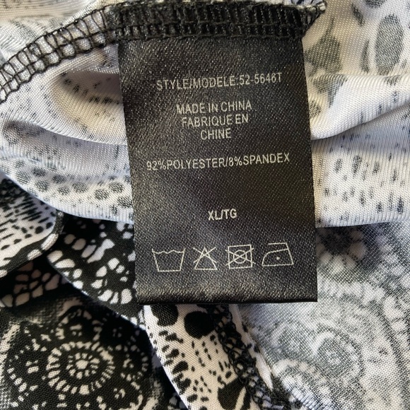 Beechers Brook Black/Grey Cowl Drape Sleeveless Top, Polyester/Spandex, XL - Picture 5 of 5